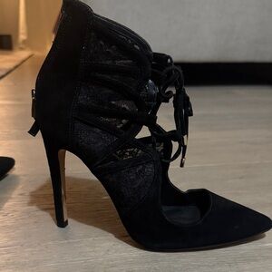 Marciano Black Lace-Up High Heel Pumps - Elegant Women's Dress Shoes